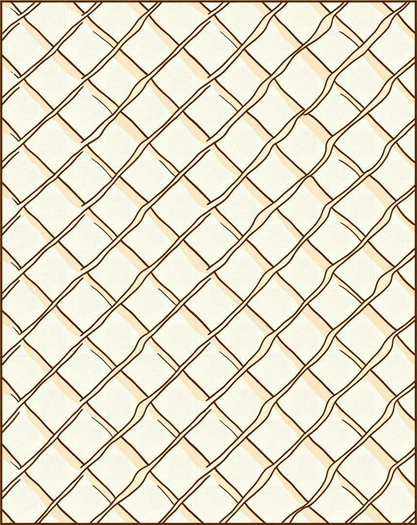 Delicate Lattice Design with Muted Cream Highlights (Beige) - ODIKA