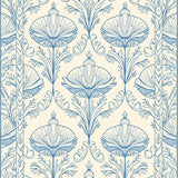 Celestial Bloom Trail Featuring Lunar Phases and Delicate Motifs(Blue)