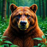 Forest Portrait Cabin Themed Slip Resistant(Brown)