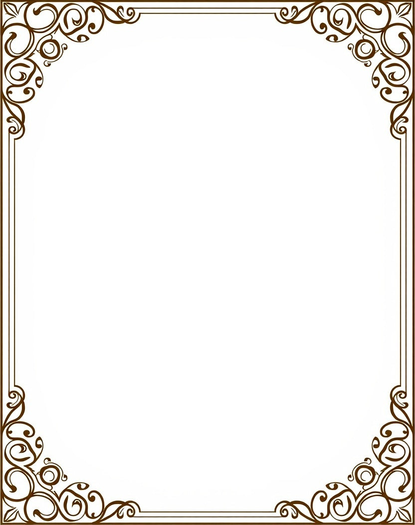 Traditional Rococo Blossom Design Featuring Baroque Filigree (Brown) - ODIKA