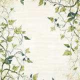 Artistic Distressed Area with Ornate Botanical Design(Beige)