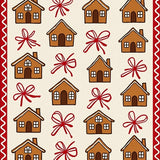 Nostalgic Gingerbread Village Scene Holiday with Canes(Brown)