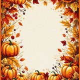Autumn Harvest Doormat Rug with Cheerful Pumpkin Design for Welcoming(Orange)