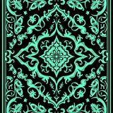Ornate Spiral Damask Embroidery Nouveau Artisan (Black)