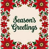 Jolly Poinsettia Bordered Greeting Coir Doorstep Decoration(Ivory)