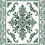Palace Ornamental Swirl Luxury Damask(Green)