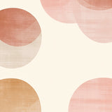 Cream Area Pastel Circles Contemporary Beige Accent(Beige)