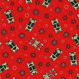 Whimsical Sleigh Ride with Festive Gifts and Evergreen Sprigs Motif(Red)