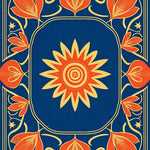 Sunstone Spiral Motif with Radiant Petal Details (Blue) - ODIKA