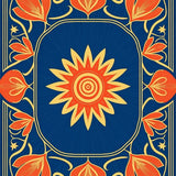 Sunstone Spiral Motif with Radiant Petal Details (Blue) - ODIKA