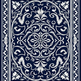 Enchanted Garden Paisley With Swirling Floral (Navy)