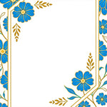 Elegant Floral Petal Cluster With Curvilinear Patterning (Blue) - ODIKA
