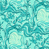 Rippling Wave Tranquil Oceanic Tropical Motif (Blue)