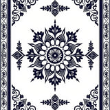 Vintage Medallion Pathway with Ornate Botanical Motifs(Blue)
