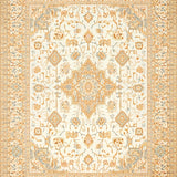 Beige Medallion Machine Woven(Ivory)