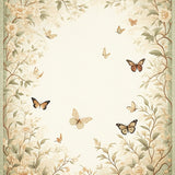 Enchanted Garden Edge Floor with Butterfly Motif(Beige)