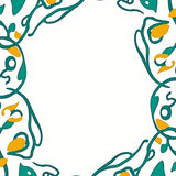 Modern Abstract Highlighting Interlocking Grid and Painterly Swirls (Green)