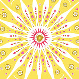 Whimsical Starburst Dream with Swirling Accents and Playful Motifs(Yellow)