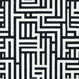 Contemporary Striped Area Black and White Linear Design(Black)