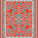 Artisan Mosaic Interlacing Curvilinear Arabesque(Red)