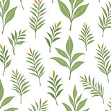 Botanical Leaf Print Fluffy Machine Clean Safety Base (White) - ODIKA