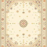 Elegant Farmhouse Style with Circular Medallion and Linear Accents(Beige)