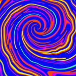 Swirled Tie Dye Spiral Shag with Vibrant Design (Blue) - ODIKA