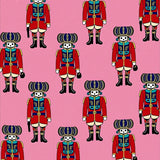 Festive Toy Soldier with Ornate Holiday Motifs(Pink)
