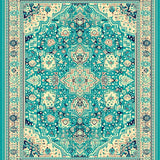 Elegant Turquoise Beige Geometric Area(Beige)