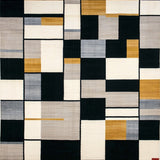 Urban Grid Area with Abstract Checkerboard and Asymmetric Block(Beige)