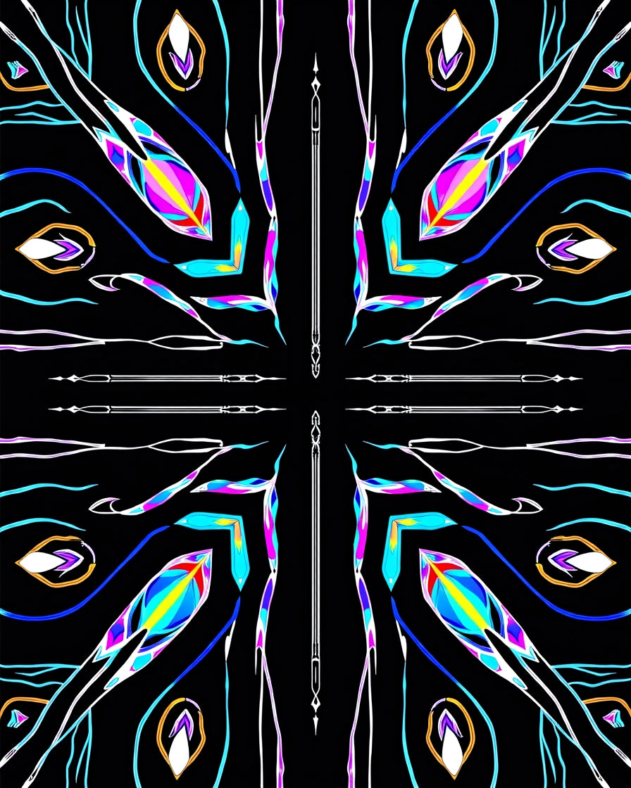 Vibrant Prism Dazzling Crystal Reflection Wonderland (Black) - ODIKA