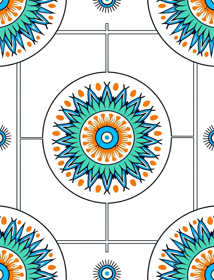 Sunburst Medallion Interlocking Radiant Array (Blue) - ODIKA