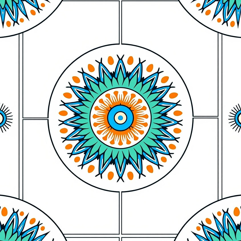 Sunburst Medallion Interlocking Radiant Array (Blue) - ODIKA