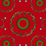 Elegant Wreath and Pinecone Motif with Interlocking Festive Vines(Red)