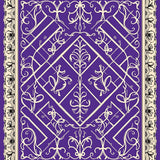 Elegant Interlocking Scroll Motif Herringbone Design (Purple)