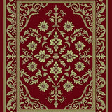 Vintage Botanical Whorl Featuring Leafy Interlocking(Red)