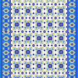 Timeless Mediterranean Tile Classic Azure and Cream Area(Blue)