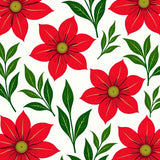 Elegant Poinsettia Blossom Winter Celebration Floor(Red)