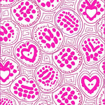 Abstract Animal Inspired Design with Interlocking Hearts and Stars (Pink) - ODIKA