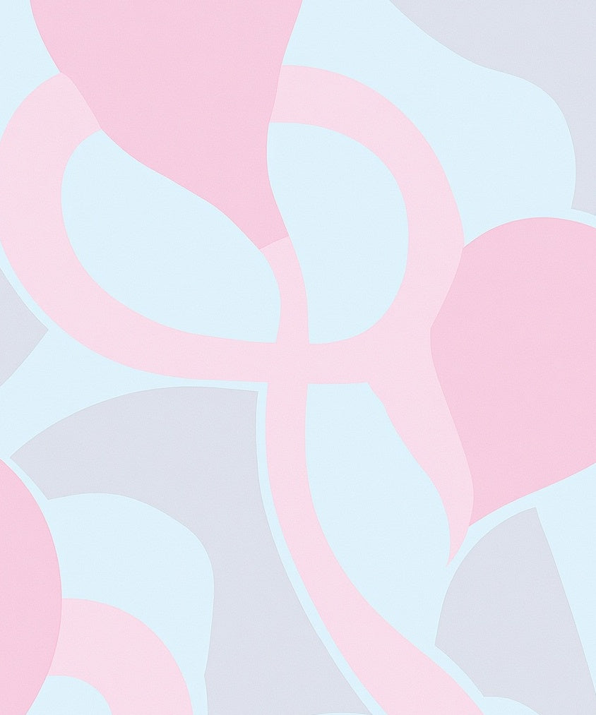 Moody Boho Abstract Featuring Pastel Shapes and Lines (Pink) - ODIKA