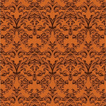 Vintage Damask Scrollwork with Botanical Motifs (Brown) - ODIKA