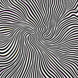 Op Art Wave Illusion with Interlocking Stripes(Black)