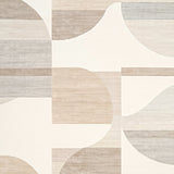 Puzzle Arch Modern Geometric Beige Cream Interlocking Design(Beige)