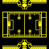 Professional Stadium Field Gridiron Athletic Fan Trophy (Yellow)