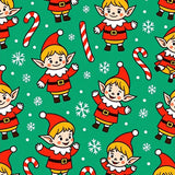 Whimsical Holiday Elf and Cane Semi Circle Design(Green)