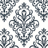 Elegant Botanical Damask Swirl Tapestry(Black)