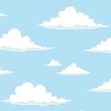 Cumulus Cloud Formation Accent with Dreamy Sky Motifs(Blue)