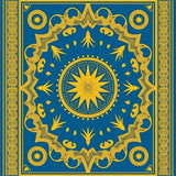 Celestial Medallion Symmetrical Artistic Elegant Ornate (Blue)