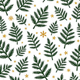 Holiday Pine Branch Featuring Evergreen Bough Designs(Green)