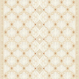 Edge Boho Area Rug with Geometric Diamond Lattice and Neutral Tones(Beige)